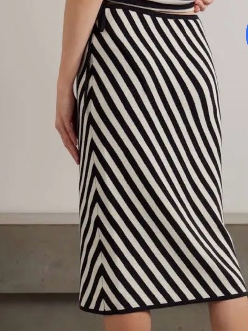 Posse Black and White Striped Midi Skirt - Picture 2 of 7